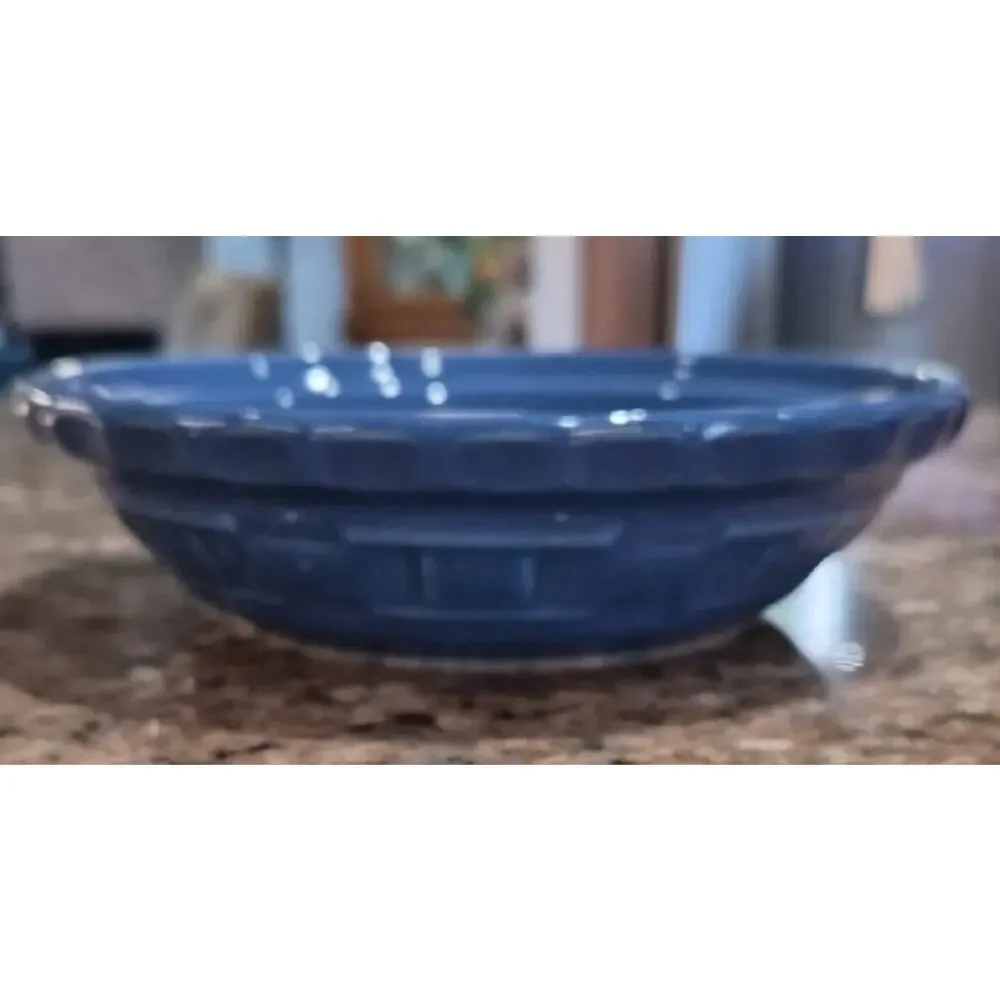 Longaberger Small Blue Ceramic Pie Plate 7 1/4